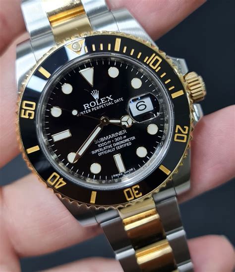 submariner rolex half gold|rolex submariner gold price.